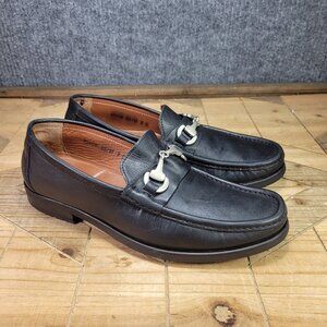 Allen Edmonds Arezzo Mens 7 D Horse Bit Loafers Black Shoes Made In Italy
